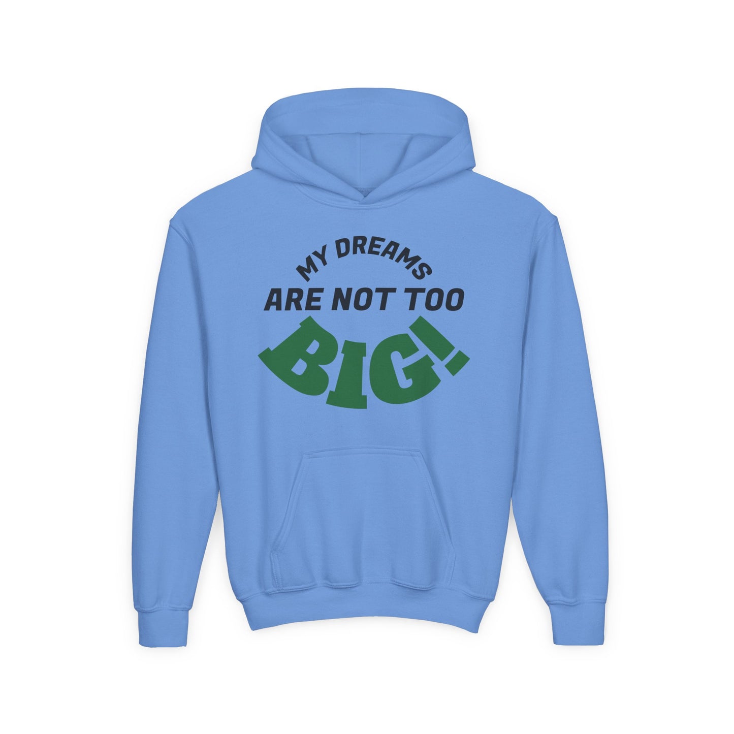 Youth Hoodie — "My Dreams Are Not Too BIG!" Colorful Affirmation Sweatshirt