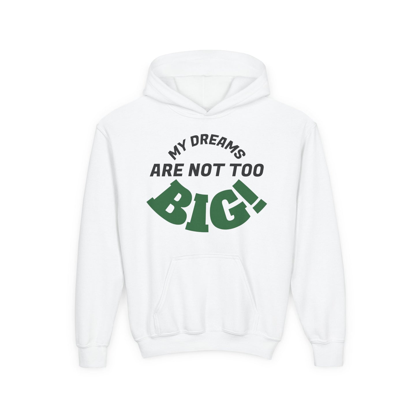 Youth Hoodie — "My Dreams Are Not Too BIG!" Colorful Affirmation Sweatshirt