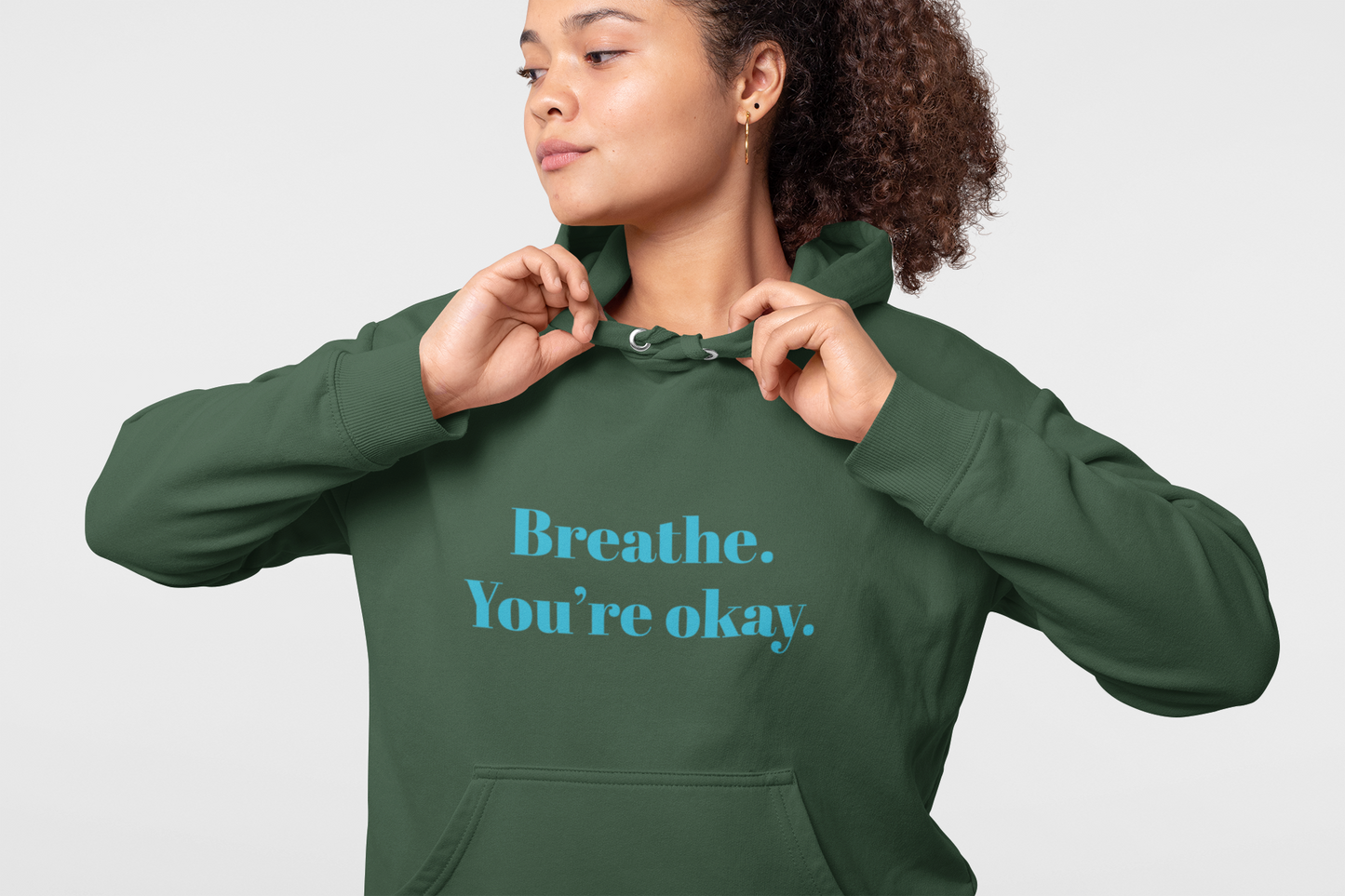 Breathe. You're Ok. Hoodie — Minimal Calm Graphic Pullover