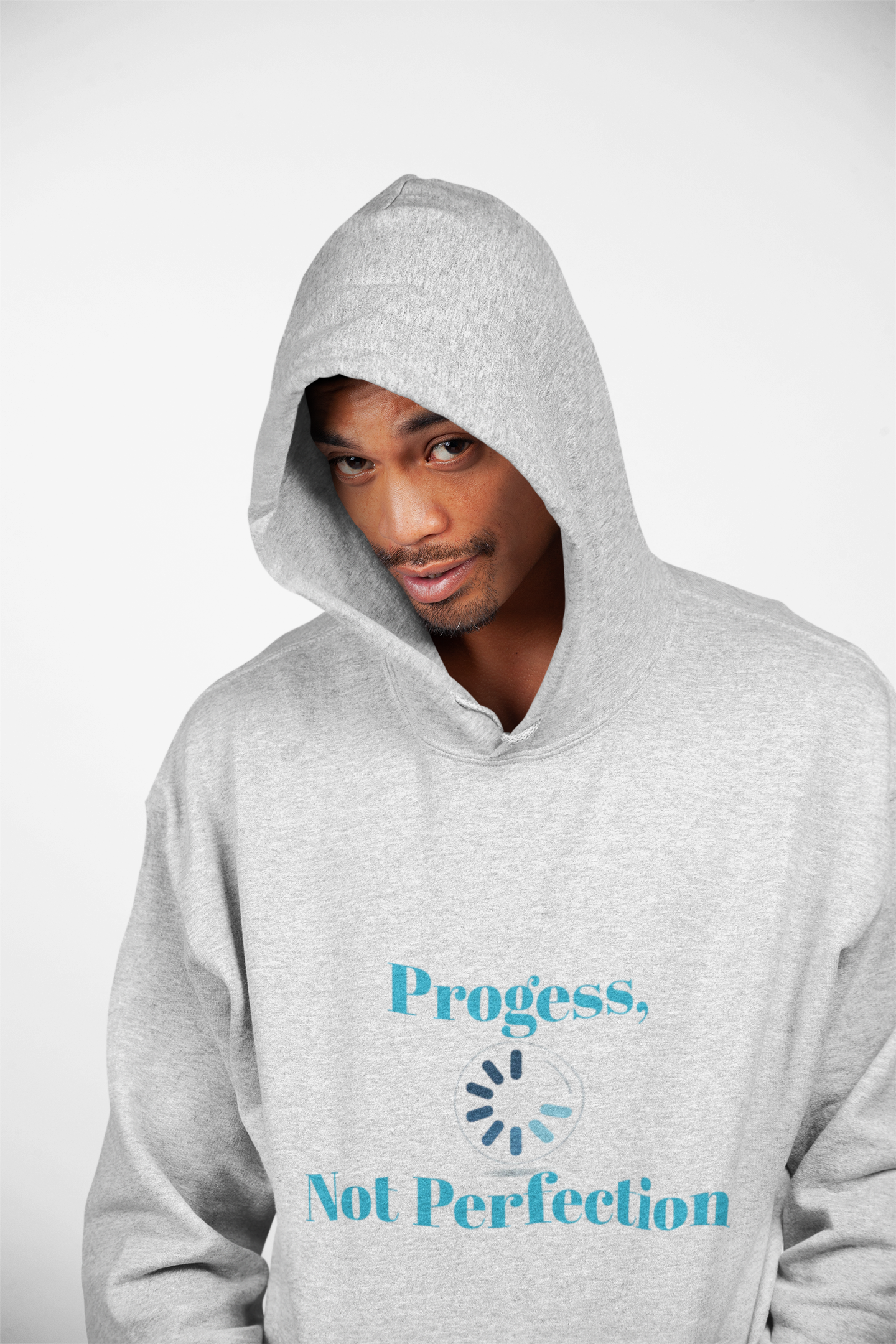 Progress, Not Perfection Hoodie — Minimal Calm Graphic Pullover