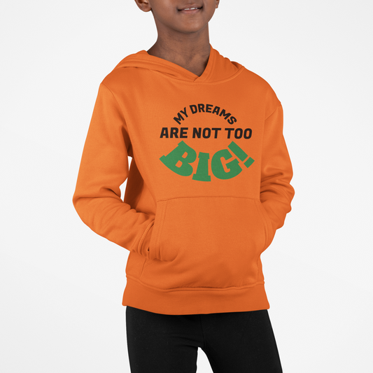 Youth Hoodie — "My Dreams Are Not Too BIG!" Colorful Affirmation Sweatshirt