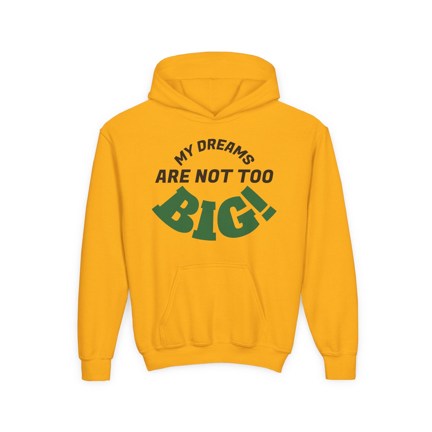 Youth Hoodie — "My Dreams Are Not Too BIG!" Colorful Affirmation Sweatshirt