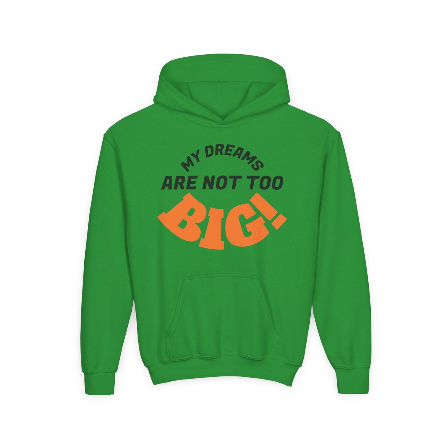 Youth Hoodie — "My Dreams Are Not Too BIG!" Colorful Affirmation Sweatshirt