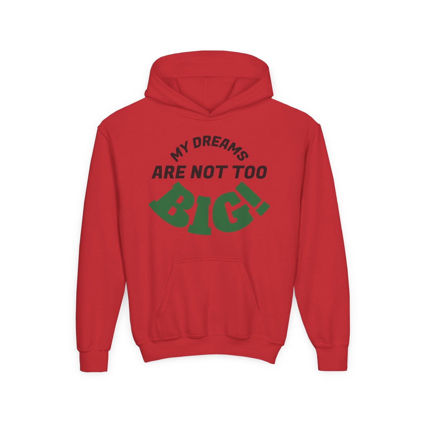 Youth Hoodie — "My Dreams Are Not Too BIG!" Colorful Affirmation Sweatshirt