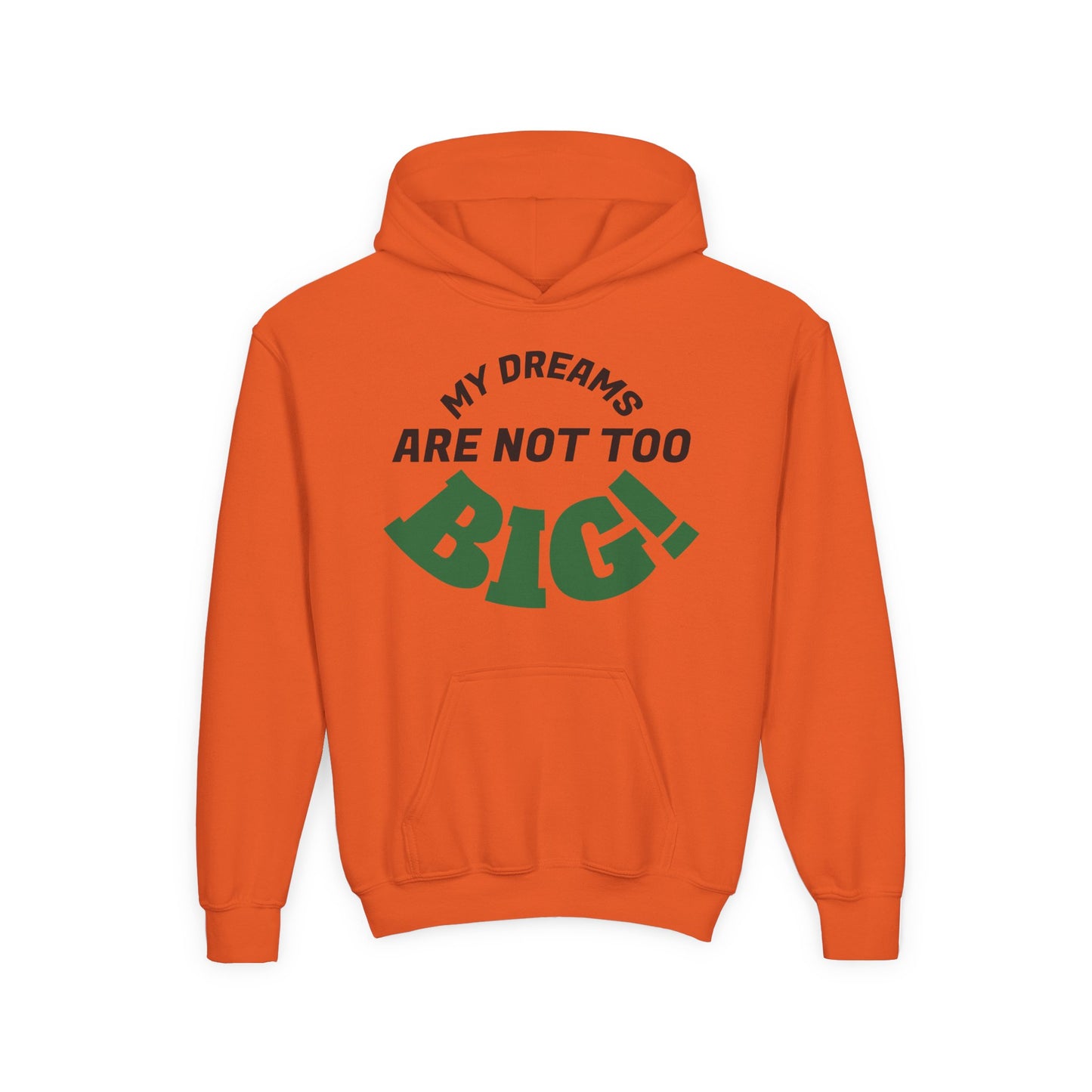 Youth Hoodie — "My Dreams Are Not Too BIG!" Colorful Affirmation Sweatshirt